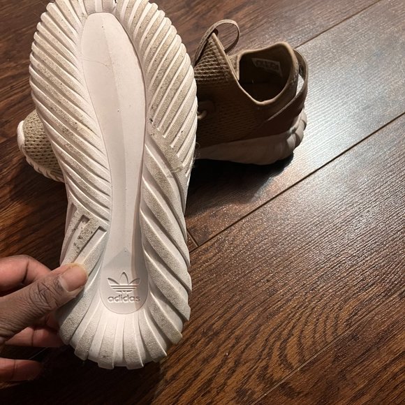 khaki adidas tubular doom sock size 6 like new - Picture 3 of 3
